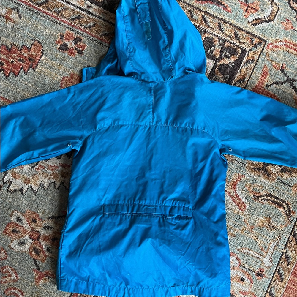 Turquoise Blue Girls Raincoat - Picture 6 of 7